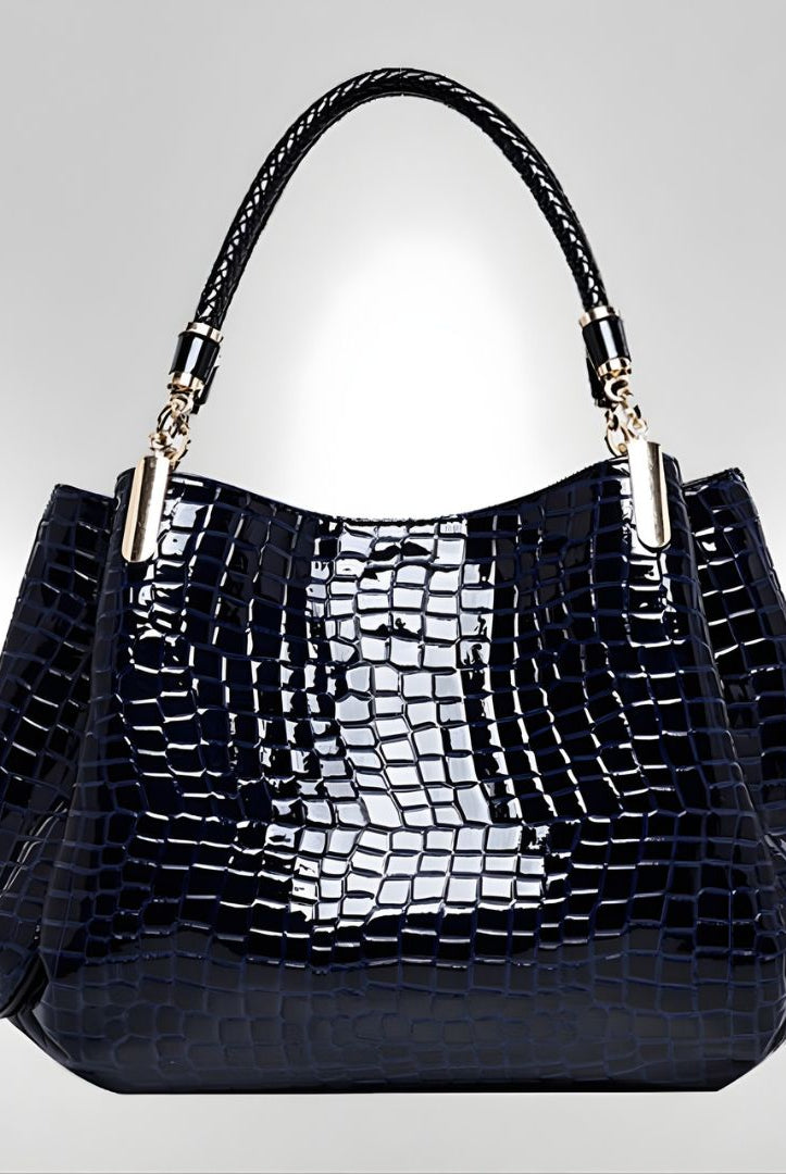 Women's Elegant Crocodile Shoulder Bag | Timeless Sophisticated Accessory for Day to Night Wear 0