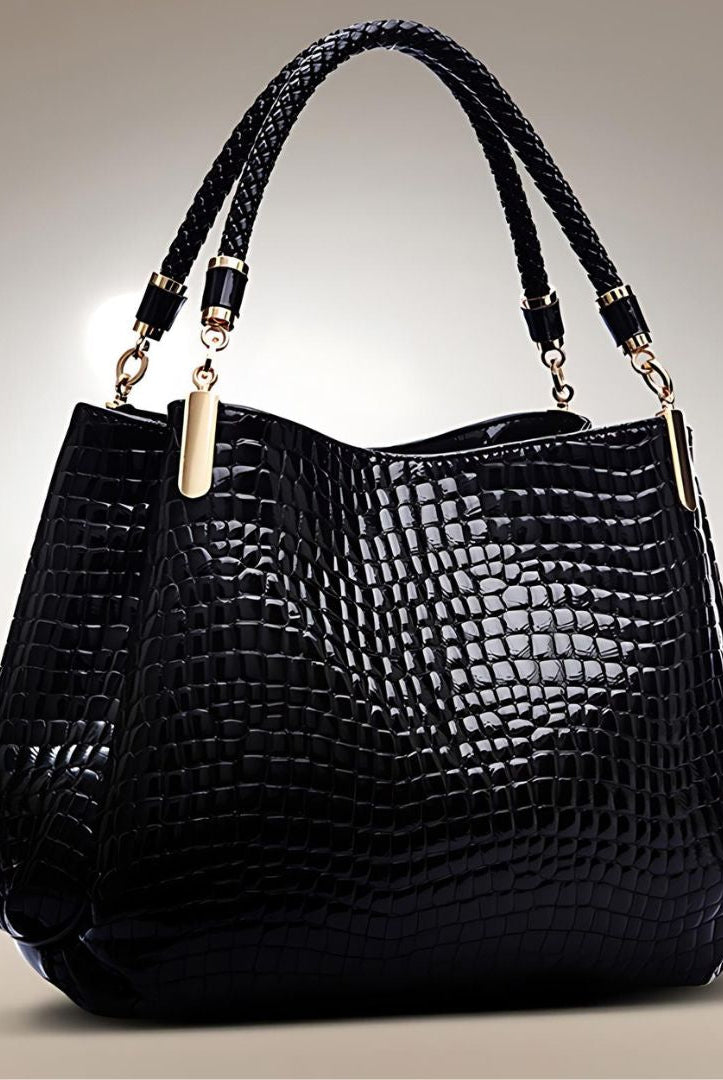 Women's Elegant Crocodile Shoulder Bag | Timeless Sophisticated Accessory for Day to Night Wear 2