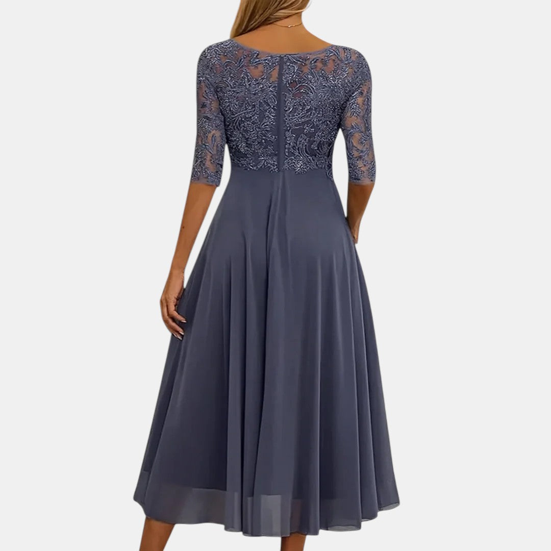 Women's Elegant Lace Midi Dress | Timeless Formal Evening Wear 5