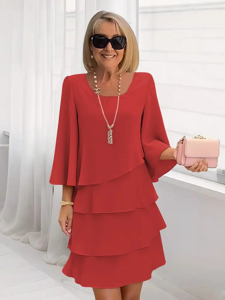 Women's Lightweight A-Line Ruffle Dress | Elegant Comfortable Summer Dress 2