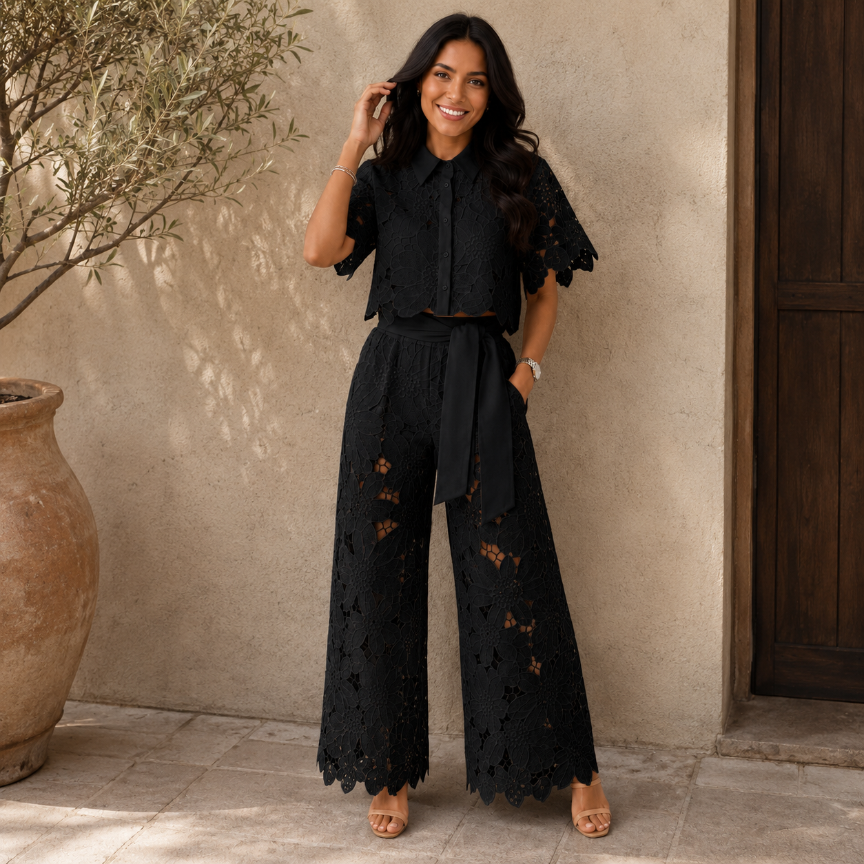 Women's Lightweight Fabric Two-Piece Set | Relaxed Elegant Outfit for Everyday Wear 6