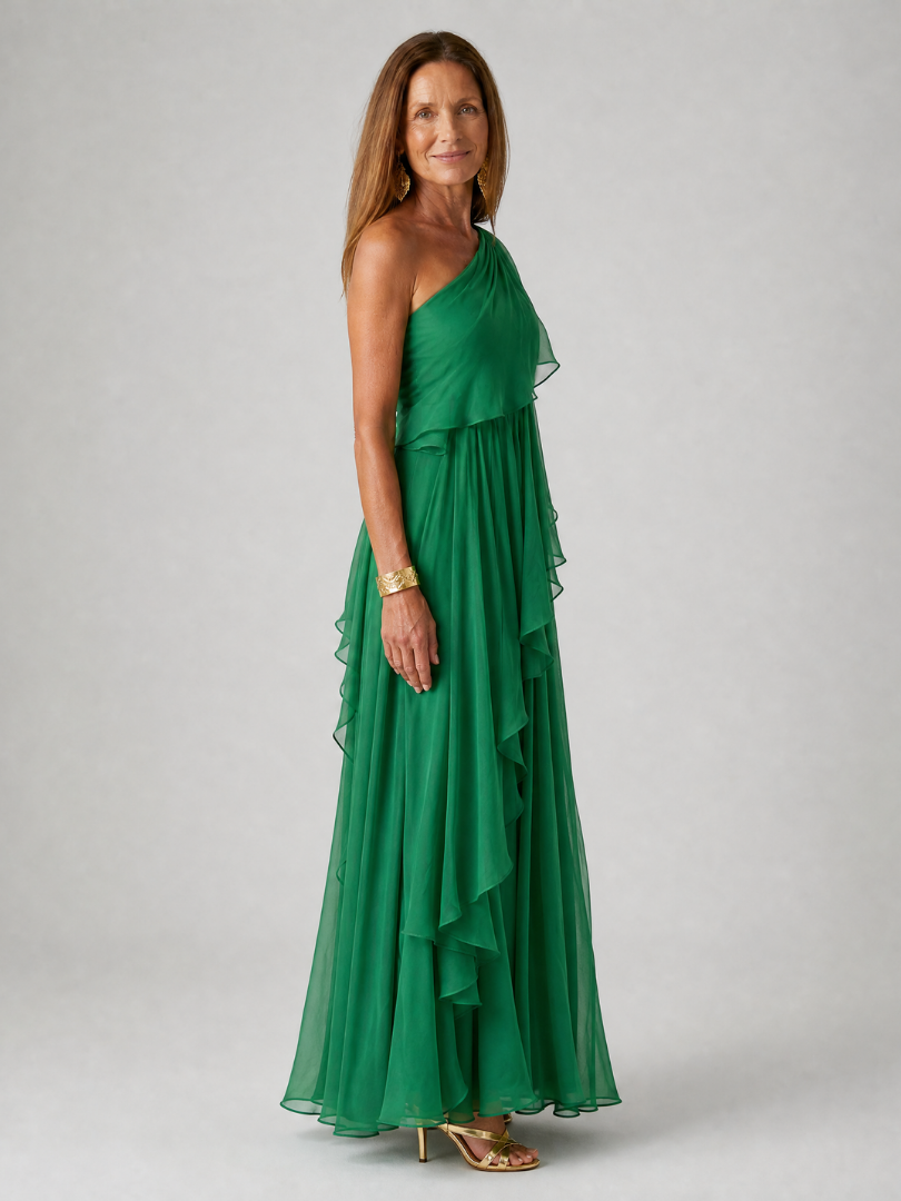 Women's Lightweight Ruffle Maxi Dress | Elegant Flowing Formal Gown for Special Occasions 1