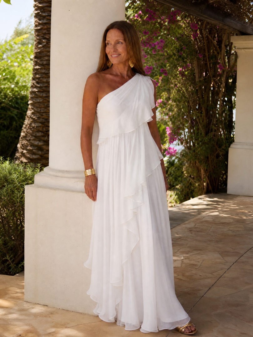 Women's Lightweight Ruffle Maxi Dress | Elegant Flowing Formal Gown for Special Occasions 8