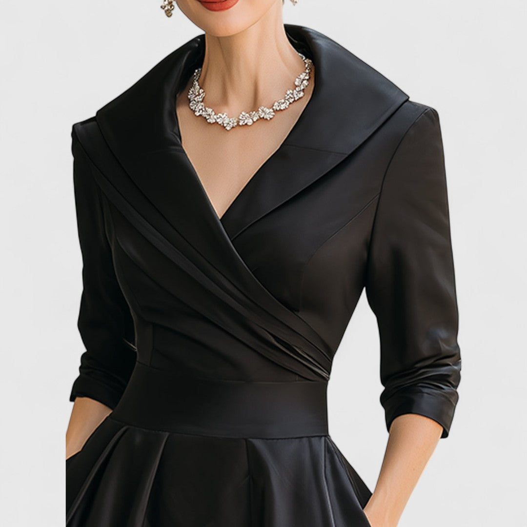 Women's Soft Fabric Midi Dress | Elegant V-Neck Flared Summer Dress 5