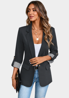 Elegant Collection | Women's Blazer with Rolled Sleeves & Notched Lapel | Slim Fit Design for Effortless Style 4