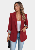 Elegant Collection | Women's Blazer with Rolled Sleeves & Notched Lapel | Slim Fit Design for Effortless Style 5