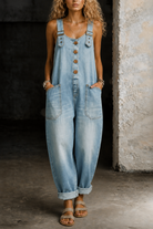 Women's Casual Denim Jumpsuit | Relaxed Fit Wide Leg Overall for Everyday Comfort 1