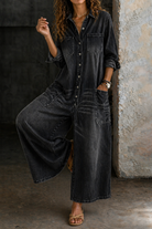 Women's Cotton Button-Front Jumpsuit | Relaxed Fit Casual Outfit 1