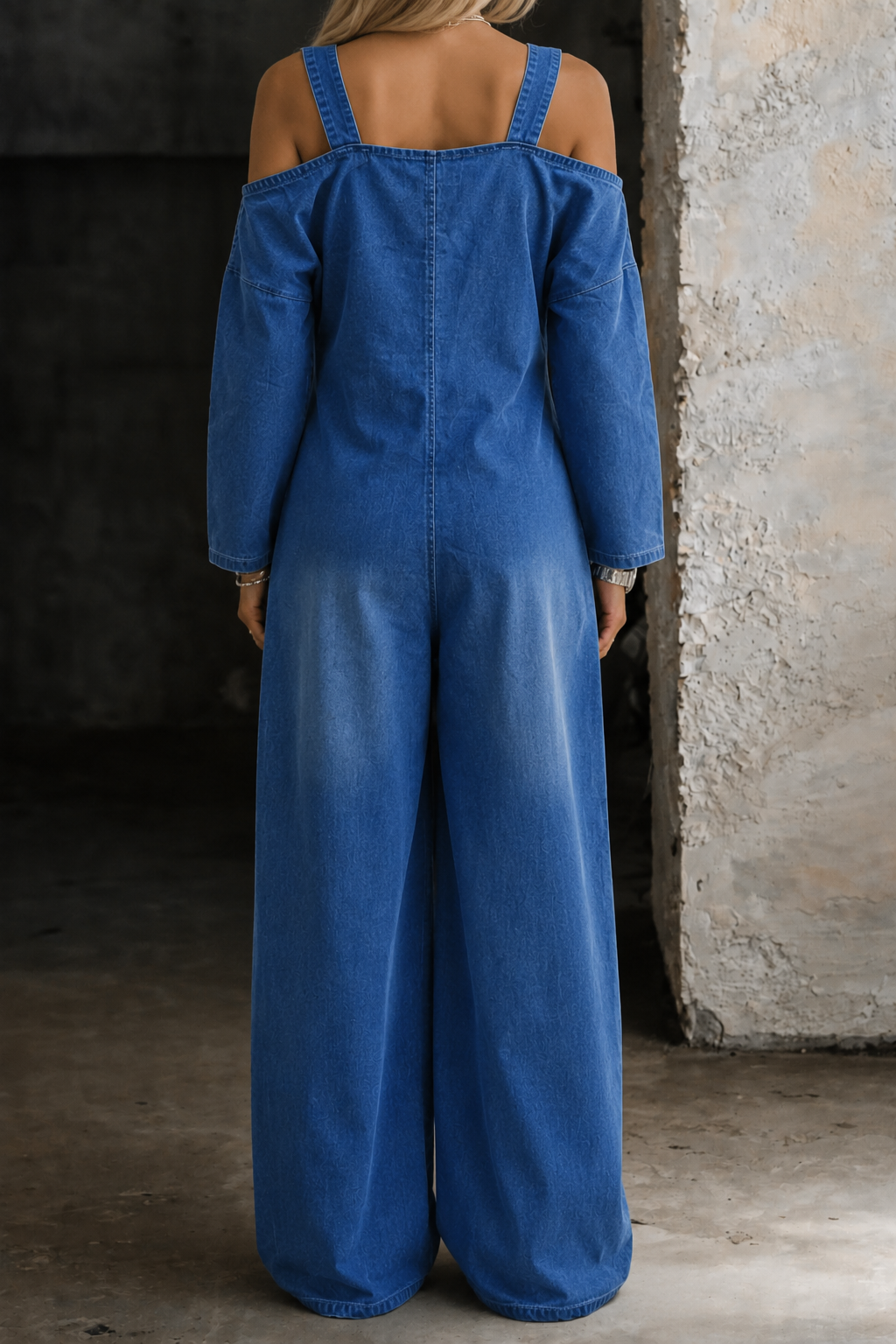 Women's Denim Off Shoulder Jumpsuit | Flattering Casual Summer Outfit 2