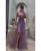 Women's High-Quality Asymmetrical Dress | Elegant One Sleeve Formal Gown 2