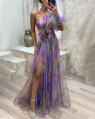 Women's High-Quality Asymmetrical Dress | Elegant One Sleeve Formal Gown 4