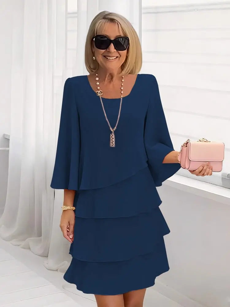 Women's Lightweight A-Line Ruffle Dress | Elegant Comfortable Summer Dress 1