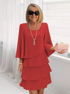 Women's Lightweight A-Line Ruffle Dress | Elegant Comfortable Summer Dress 2