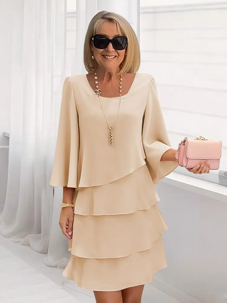 Women's Lightweight A-Line Ruffle Dress | Elegant Comfortable Summer Dress 3