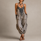 Women's Lightweight Bohemian Jumpsuit | Relaxed Elegant Full-Length Casual Wear 0