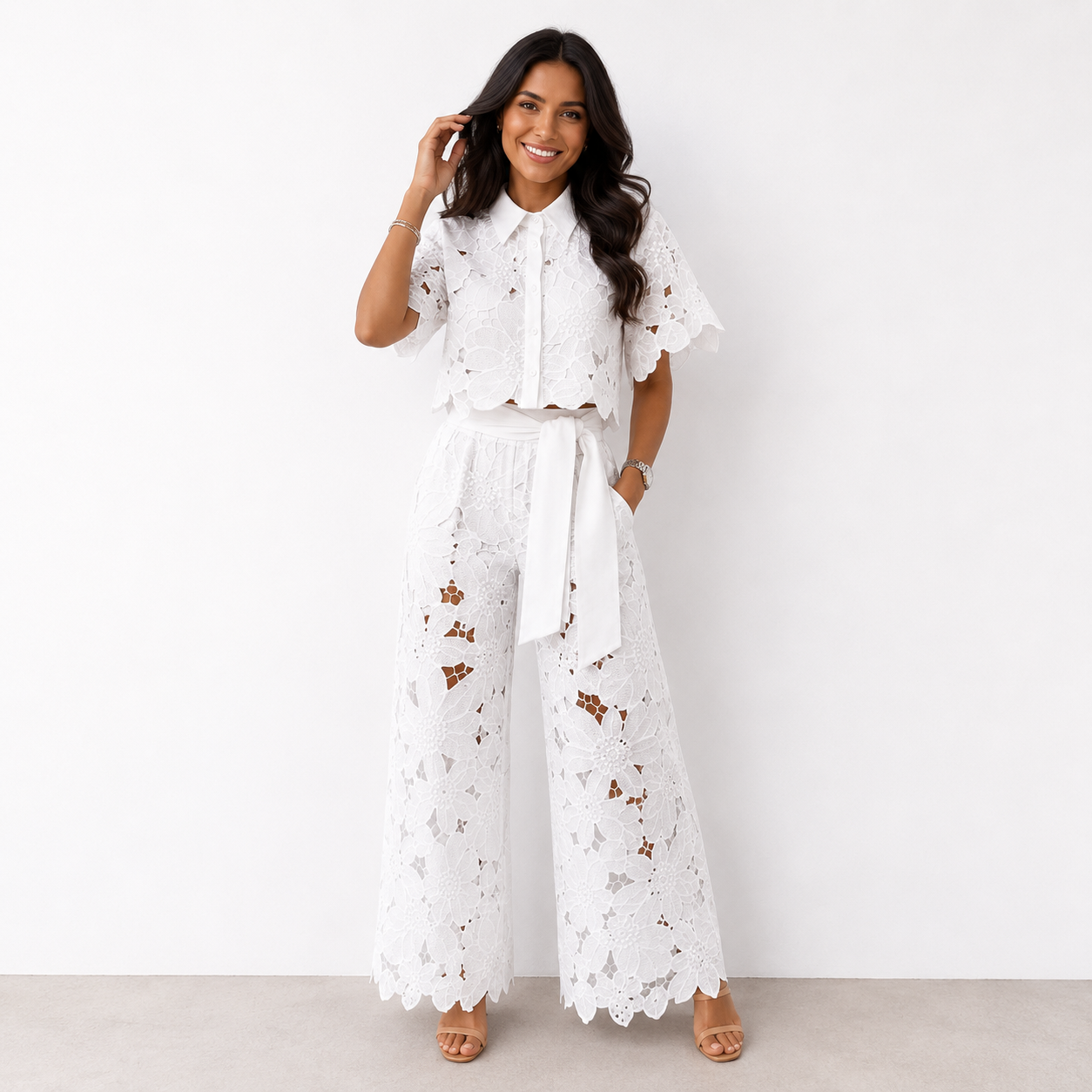 Women's Lightweight Fabric Two-Piece Set | Relaxed Elegant Outfit for Everyday Wear 2