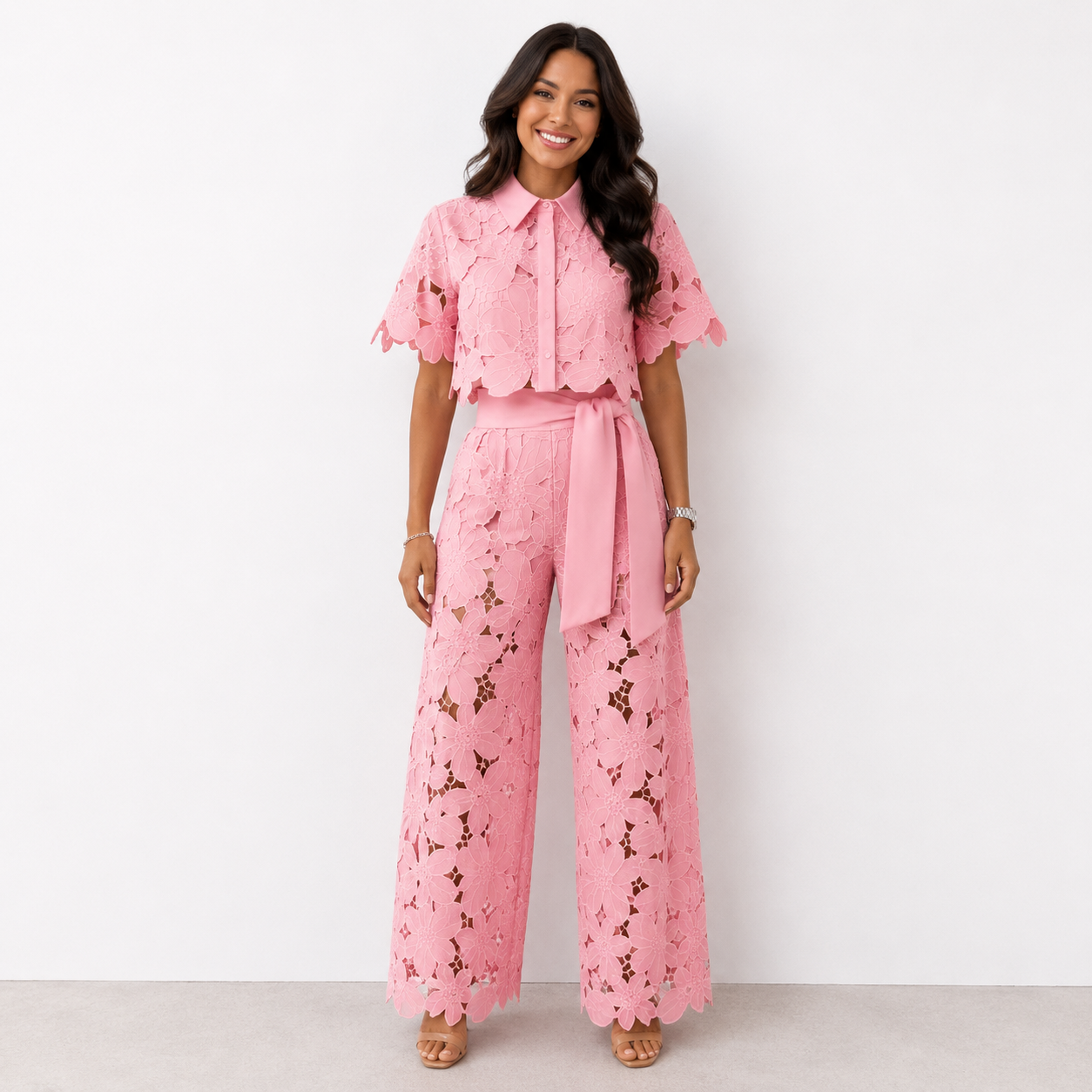 Women's Lightweight Fabric Two-Piece Set | Relaxed Elegant Outfit for Everyday Wear 4