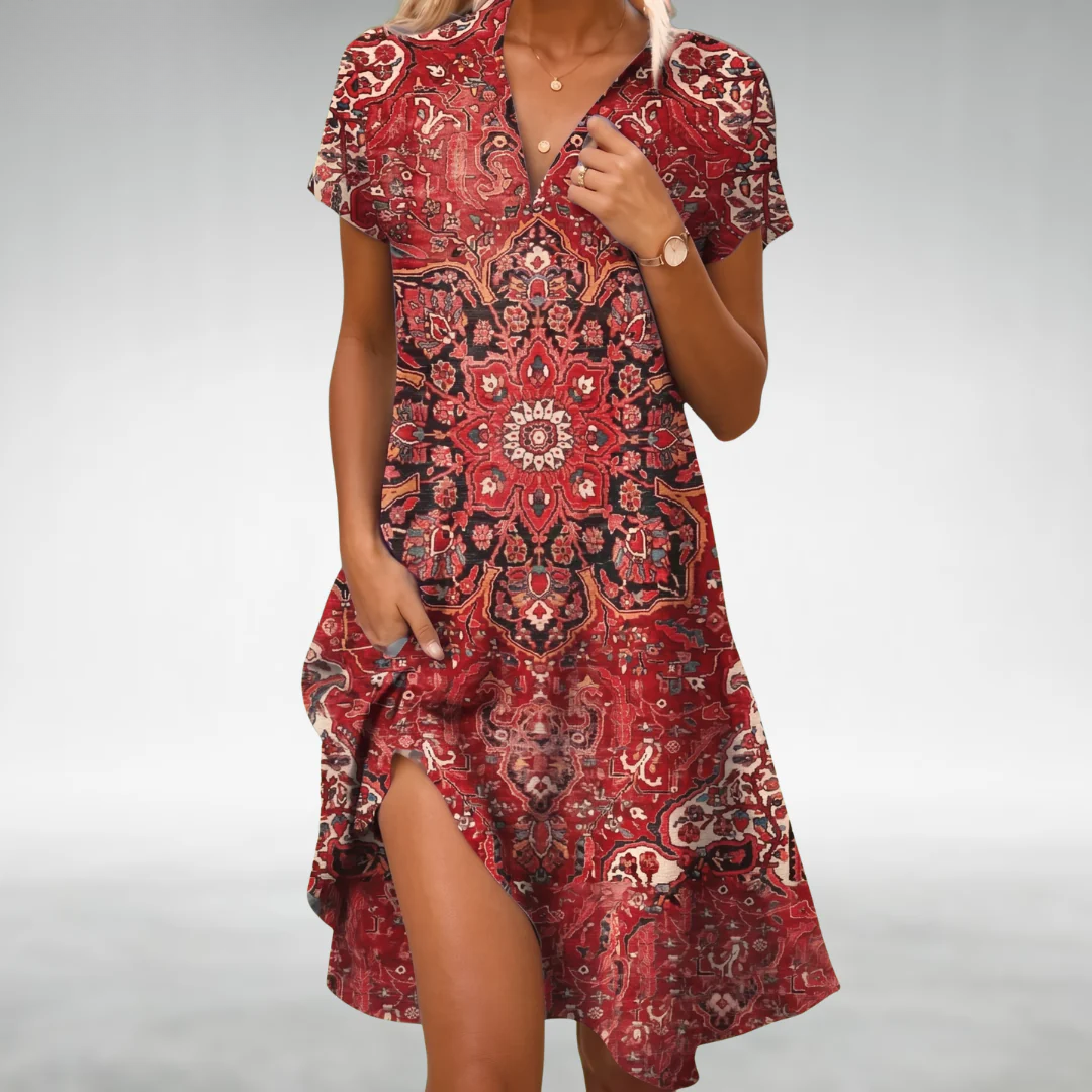 Women's Lightweight Floral Midi Dress | Elegant Relaxed Fit Summer Dress 3