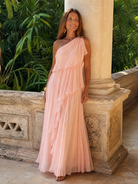 Women's Lightweight Ruffle Maxi Dress | Elegant Flowing Formal Gown for Special Occasions 6