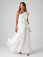 Women's Lightweight Ruffle Maxi Dress | Elegant Flowing Formal Gown for Special Occasions 7