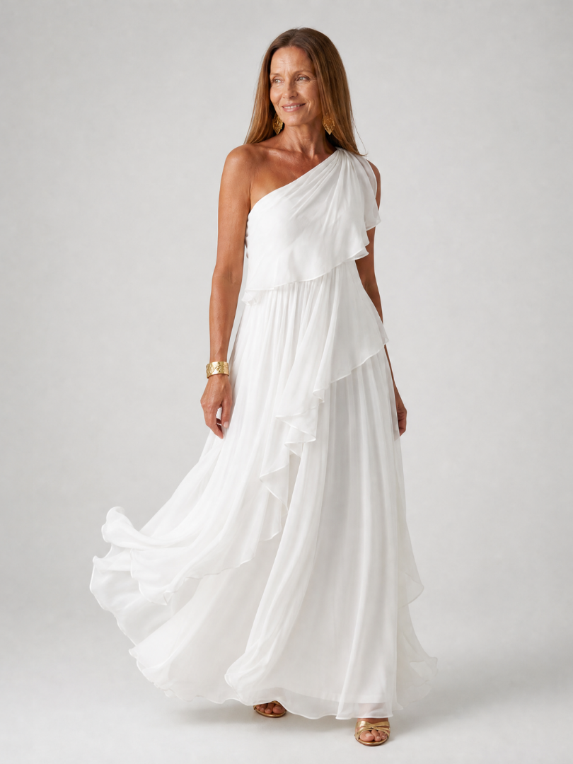 Women's Lightweight Ruffle Maxi Dress | Elegant Flowing Formal Gown for Special Occasions 7