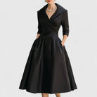 Women's Soft Fabric Midi Dress | Elegant V-Neck Flared Summer Dress 1
