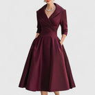 Women's Soft Fabric Midi Dress | Elegant V-Neck Flared Summer Dress 2