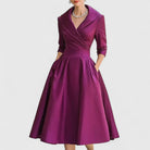 Women's Soft Fabric Midi Dress | Elegant V-Neck Flared Summer Dress 3