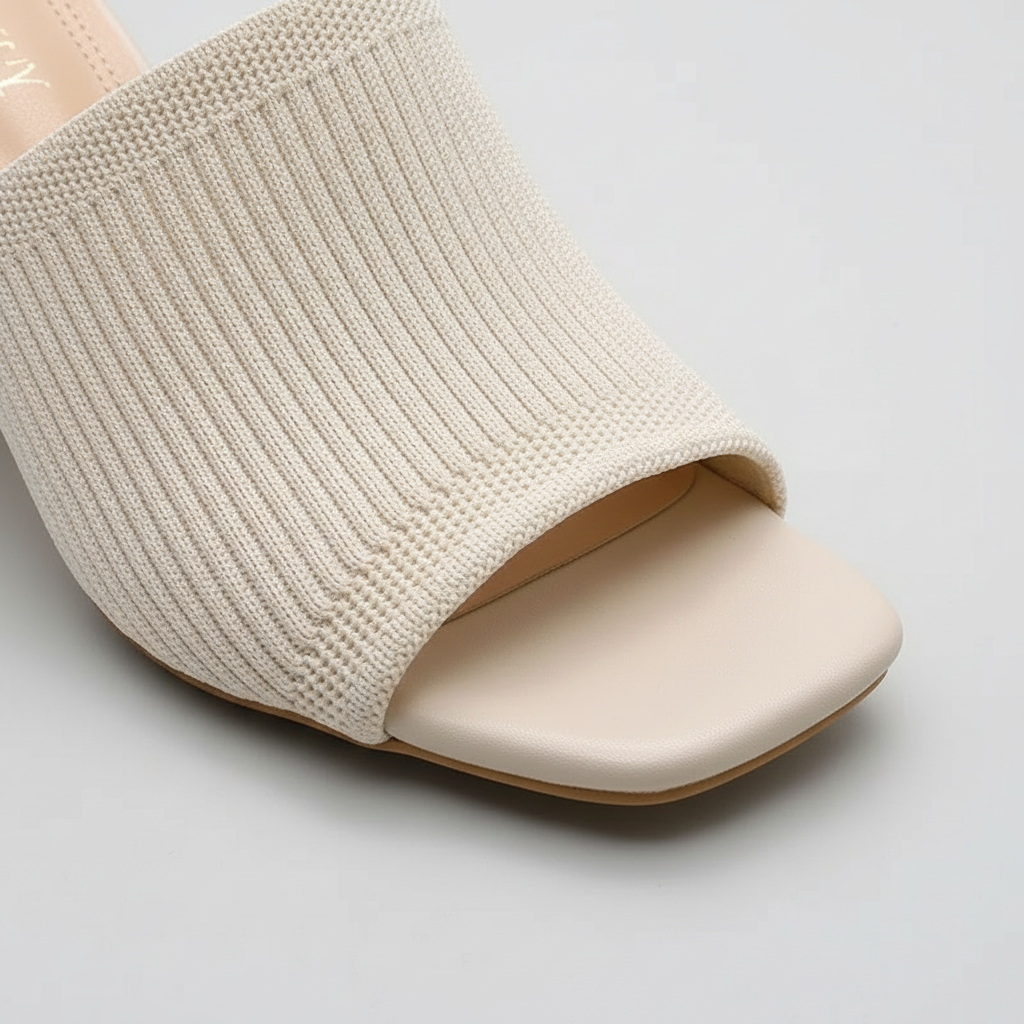 Women's Stretchy Cotton Block Heel Sandals | Comfortable Casual Summer Footwear 2