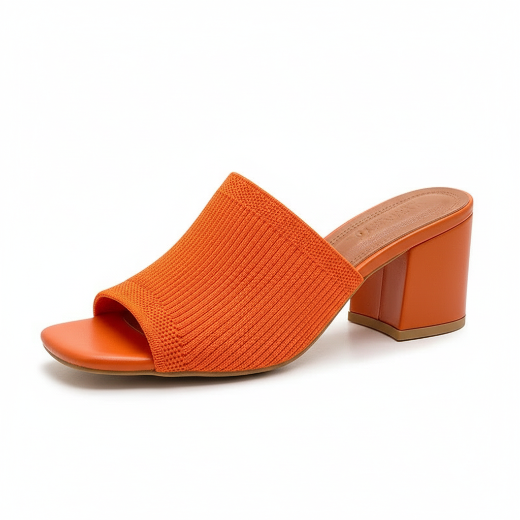 Women's Stretchy Cotton Block Heel Sandals | Comfortable Casual Summer Footwear 6