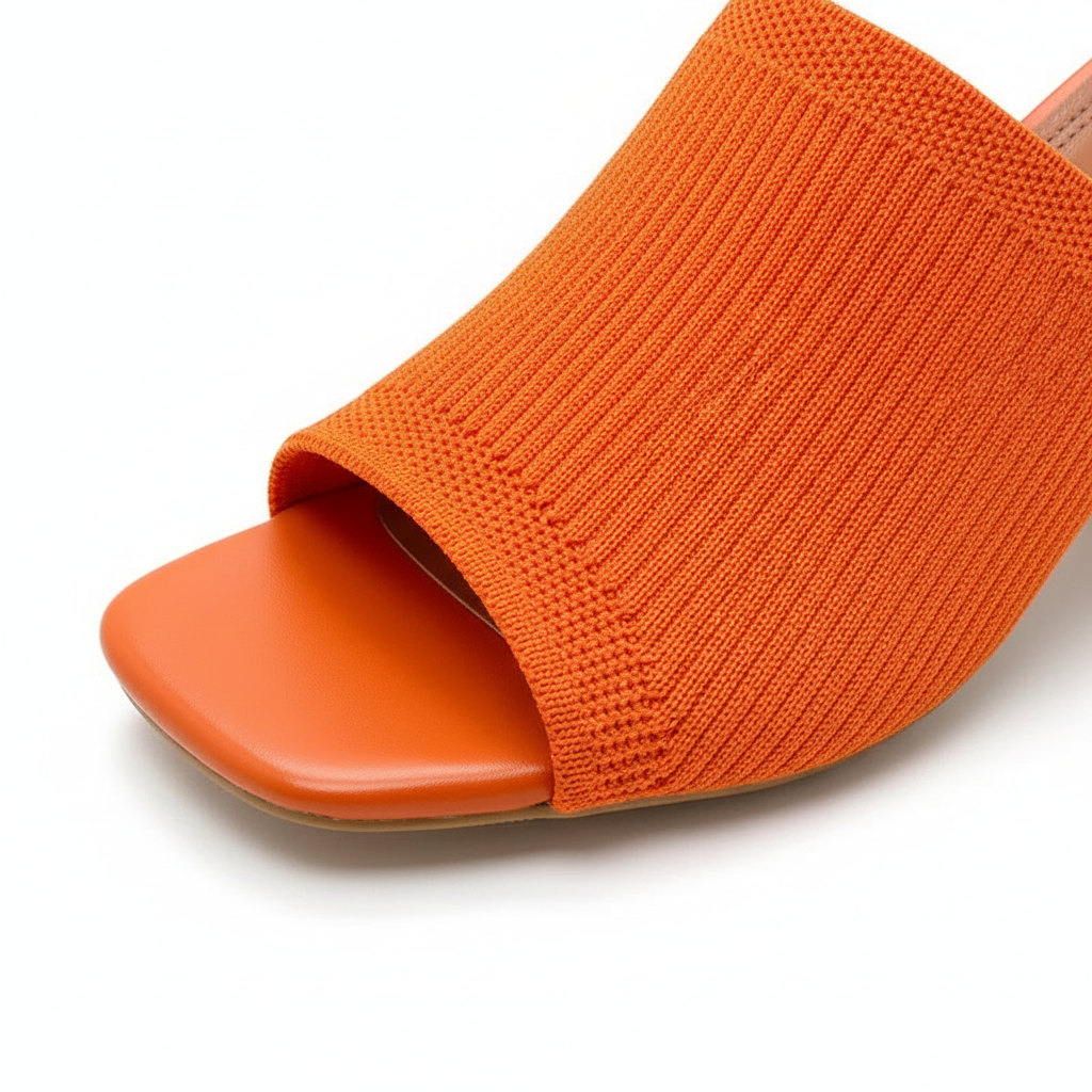 Women's Stretchy Cotton Block Heel Sandals | Comfortable Casual Summer Footwear 8