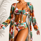 Women's Tropical Print High-Waisted Bikini Set | Flattering Comfortable Swimwear for Beach Days 0